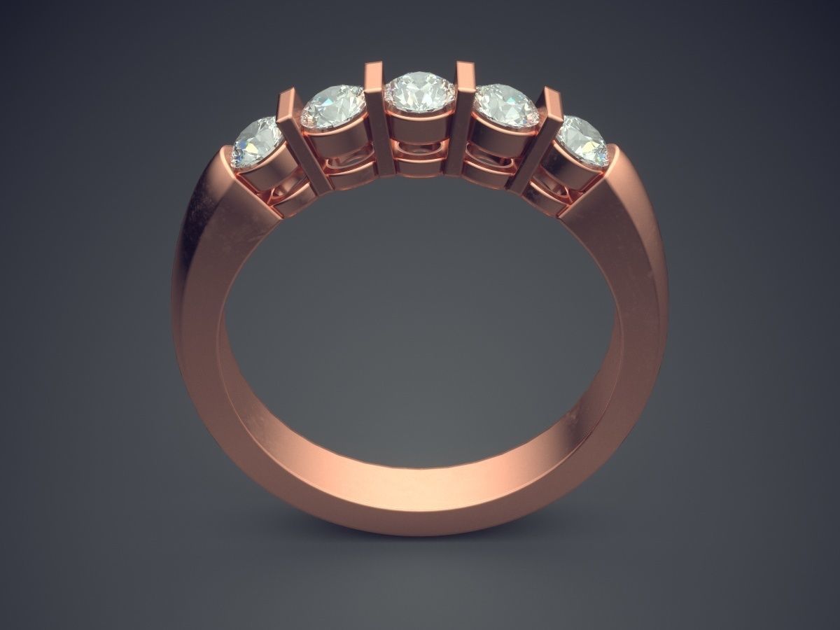 Precious Engagement Ring with Small Diamonds 3D print model_2