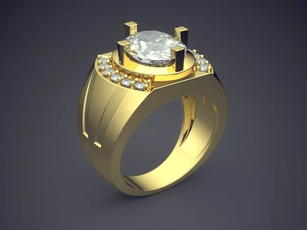 Glamorous Thick Masculine Ring 3D print model