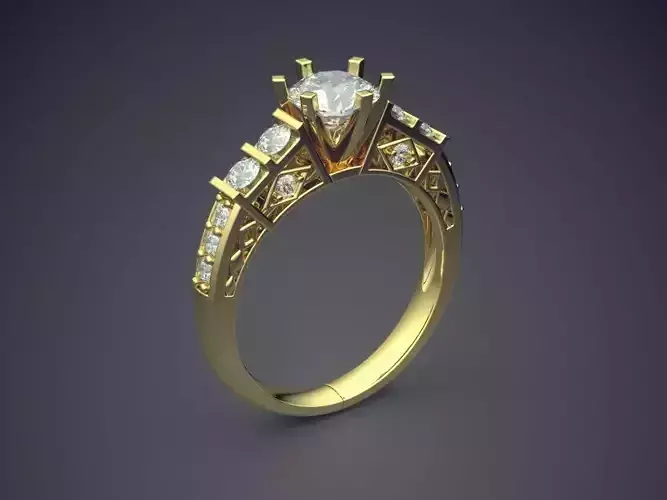 Fancy Extravagant Ring With Diamonds on the Rim