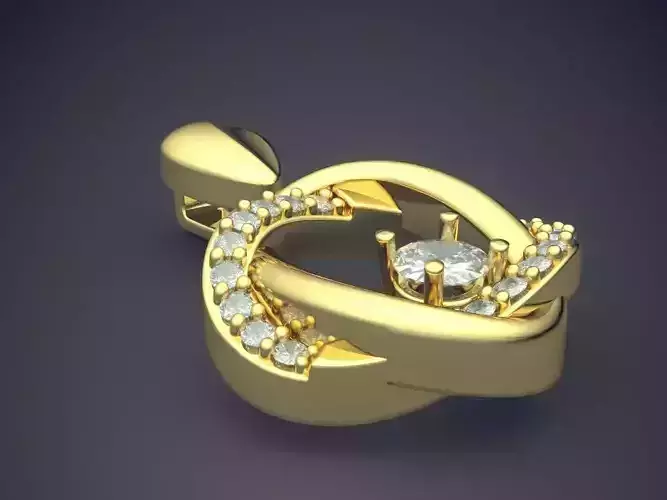 Curvy Pendant With Diamonds 1781