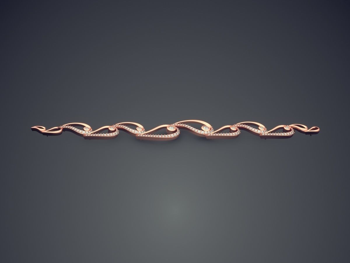 Rain Motif Bracelet 1783 3D print model_2