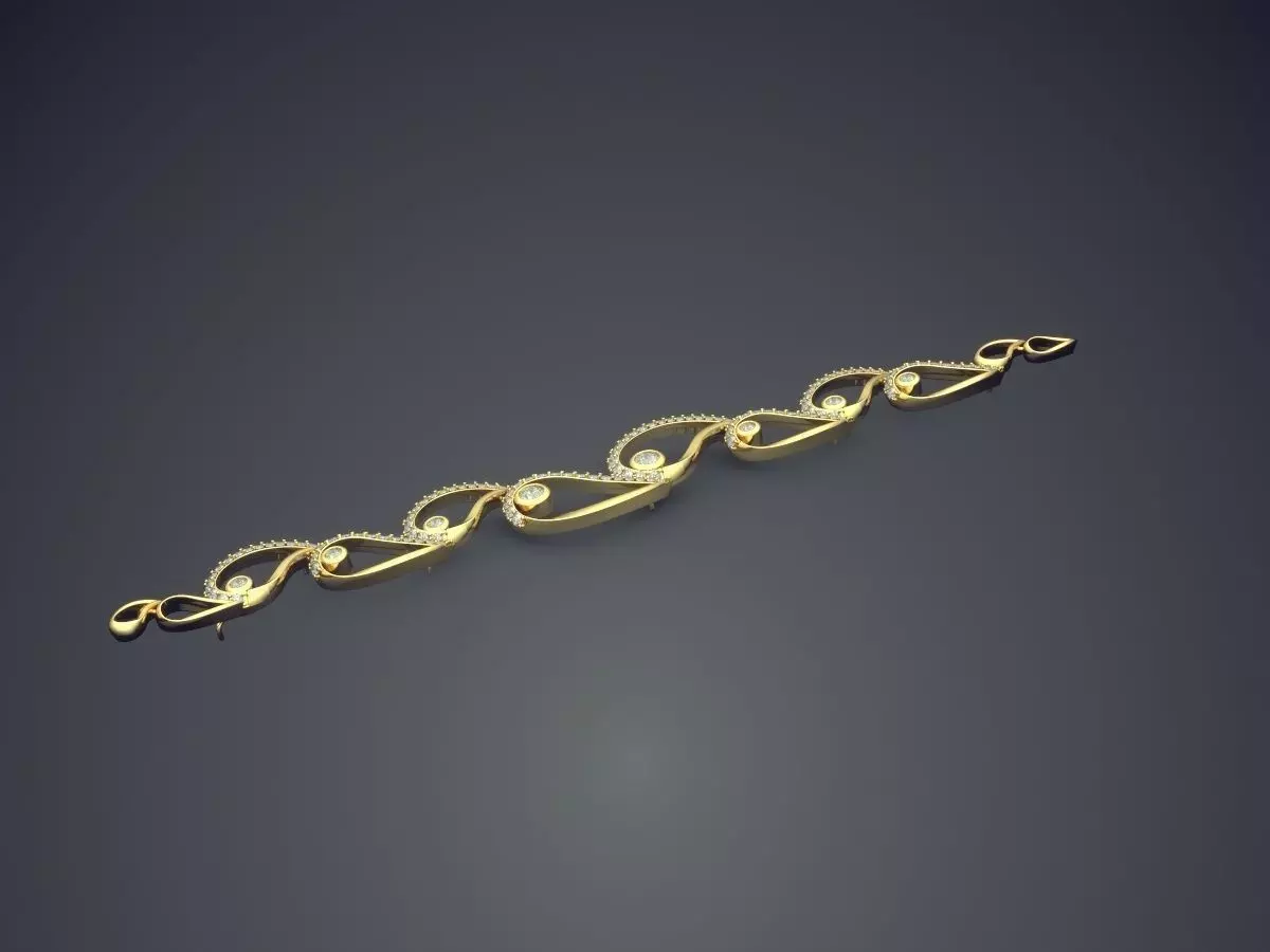 Rain Motif Bracelet 1783 3D print model_0