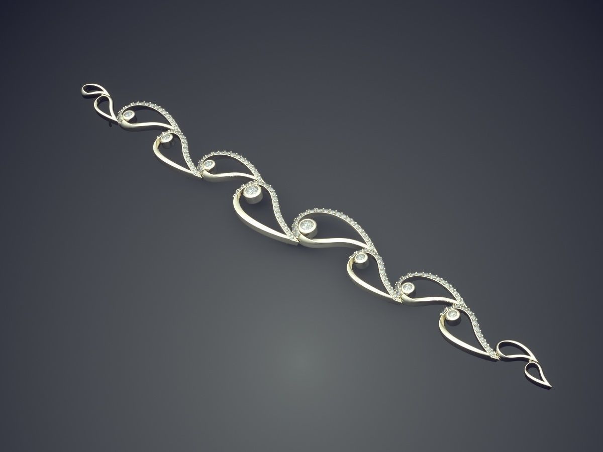 Rain Motif Bracelet 1783 3D print model_1