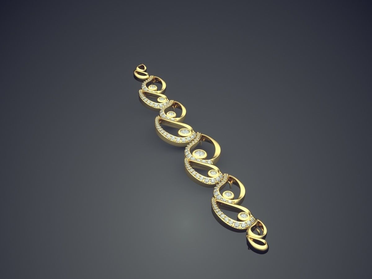 Rain Motif Bracelet 1783 3D print model_3