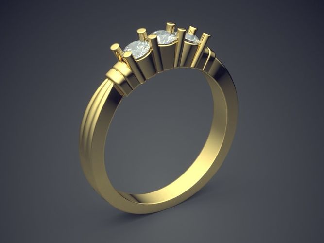 Simple Classy Feminine Engagement Ring 3D print model