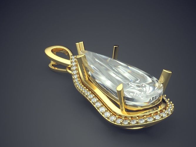 Pendant With Big Diamond 1771 3D print model