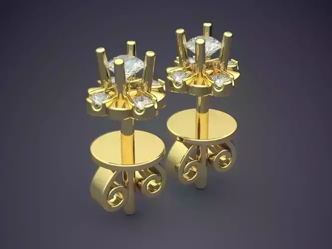 Dainty Earrings with Small Diamonds