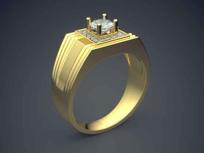 Fancy Thick Masculine Ring 3D print model