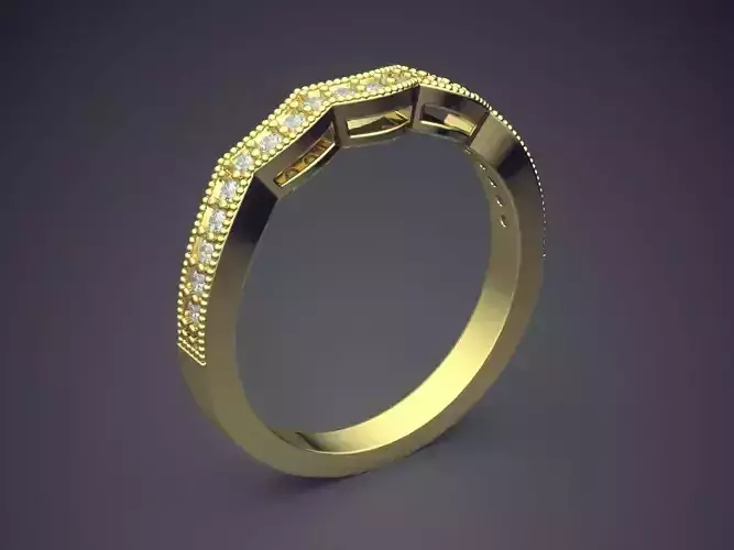 Swirled Ring with Diamonds