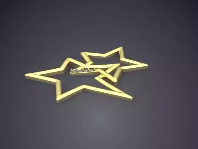 Star-Shaped Dainty Golden Diamond Pendant