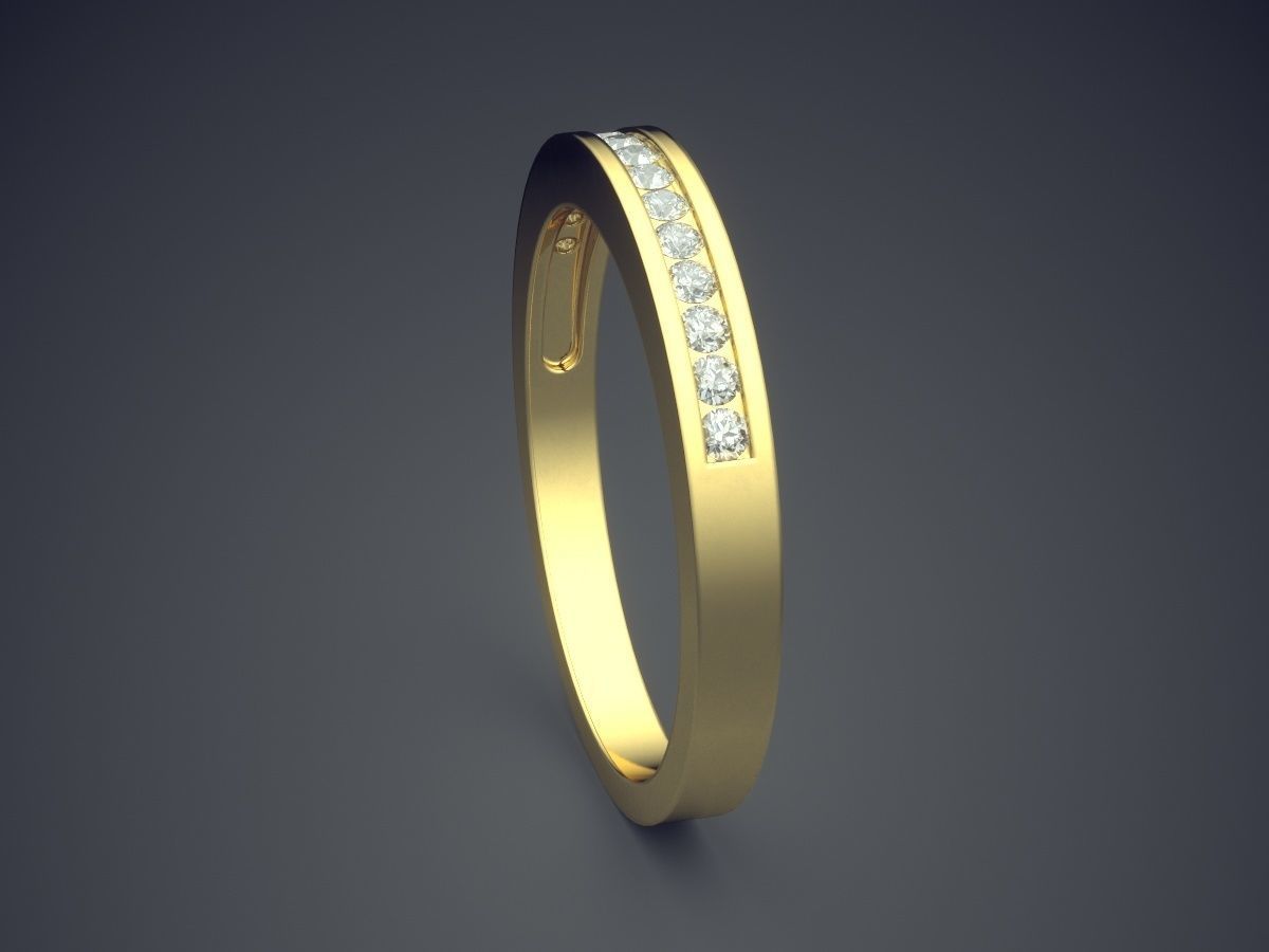 Ring With Small Diamonds 1758 3D print model_3