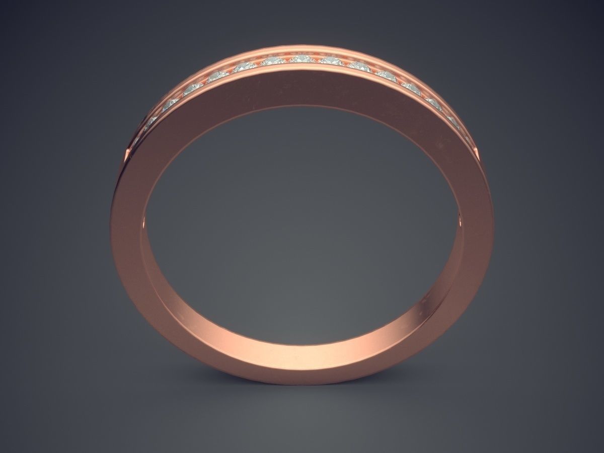 Ring With Small Diamonds 1758 3D print model_2