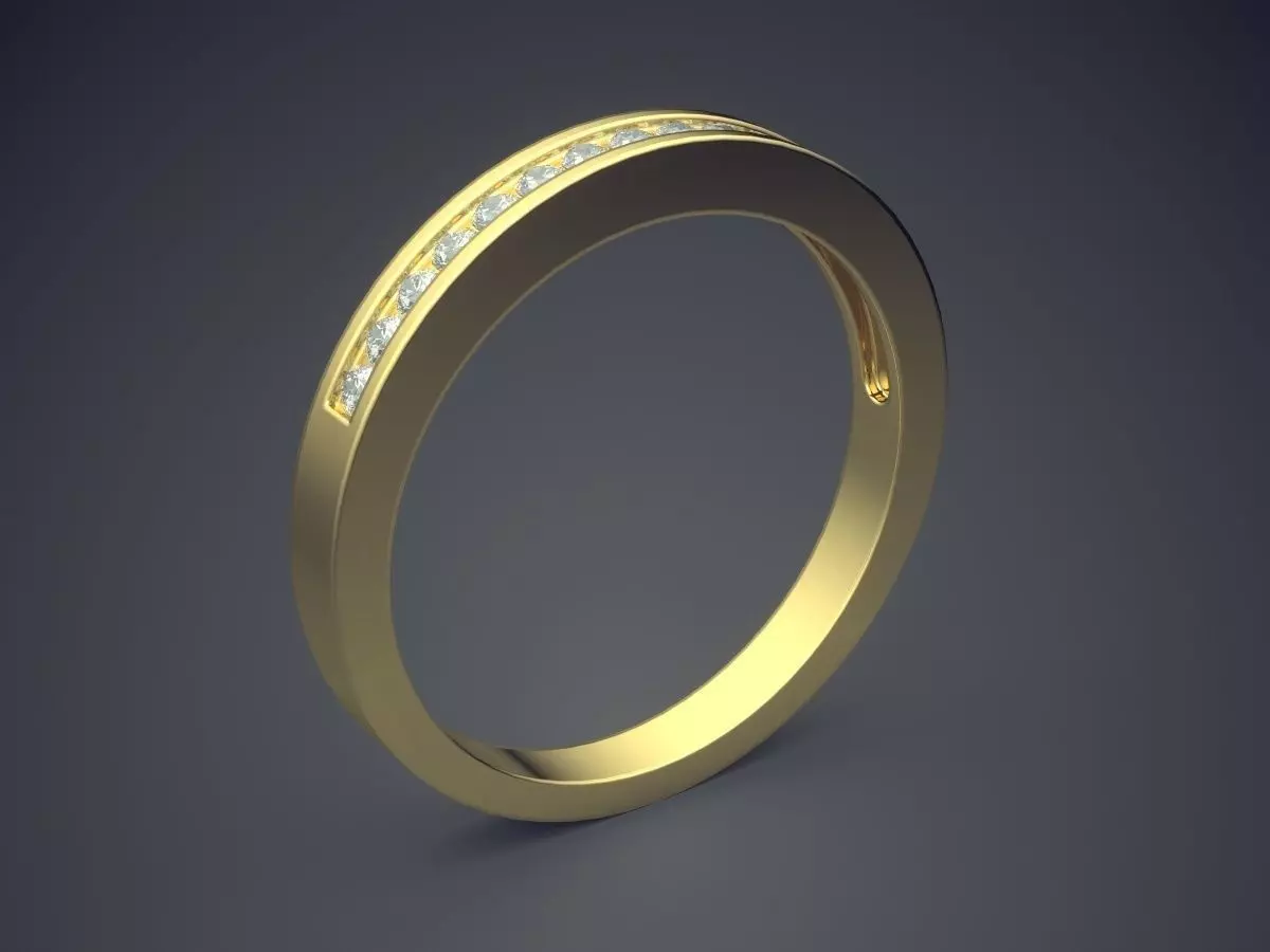 Ring With Small Diamonds 1758 3D print model_0
