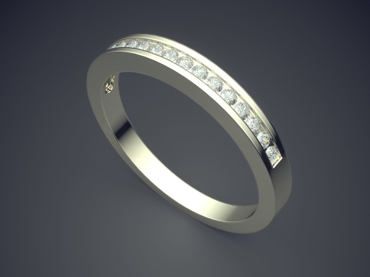 Ring With Small Diamonds 1758 3D print model_1