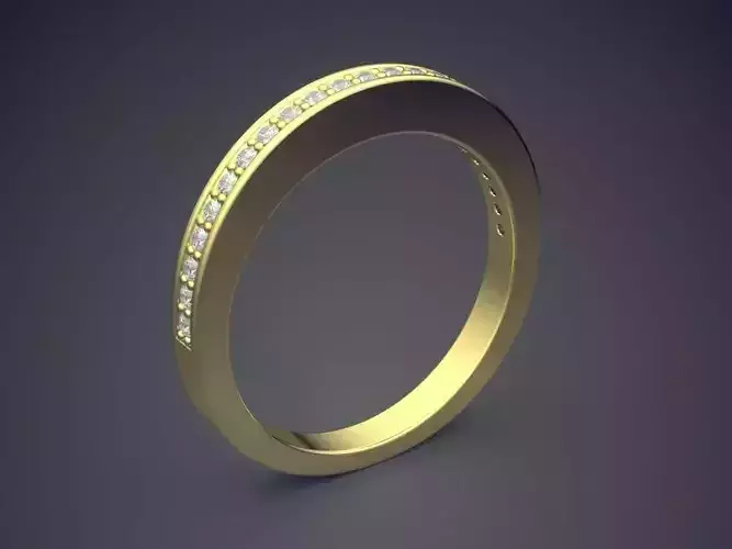 Minimalistic Ring with Diamonds on the Rim