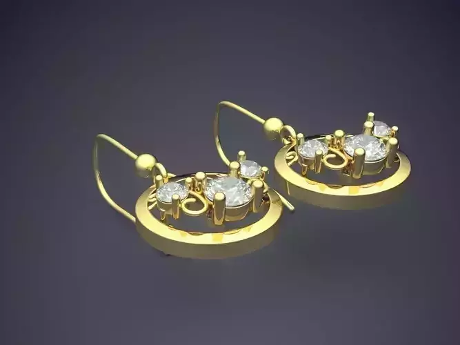 Oval Earrings With Diamonds For Women 1748