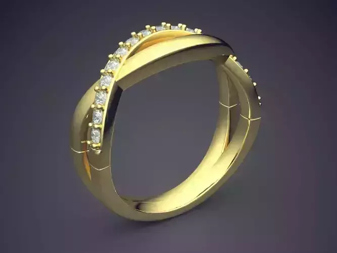Curvy Ring With Small Diamonds 1747