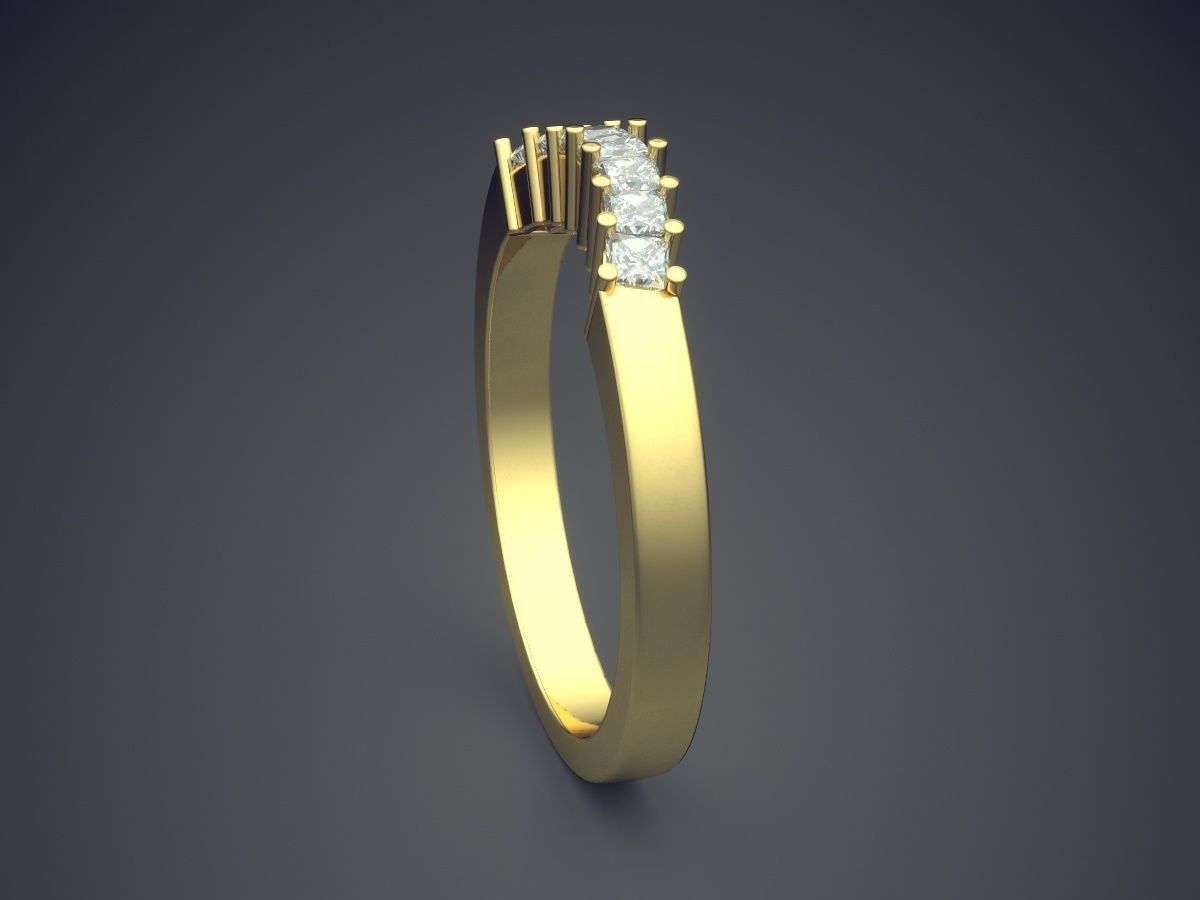 Curvy Ring With Small Diamonds 1736 3D print model_3