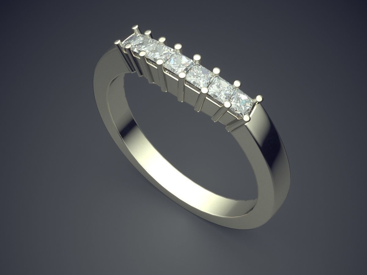 Curvy Ring With Small Diamonds 1736 3D print model_1