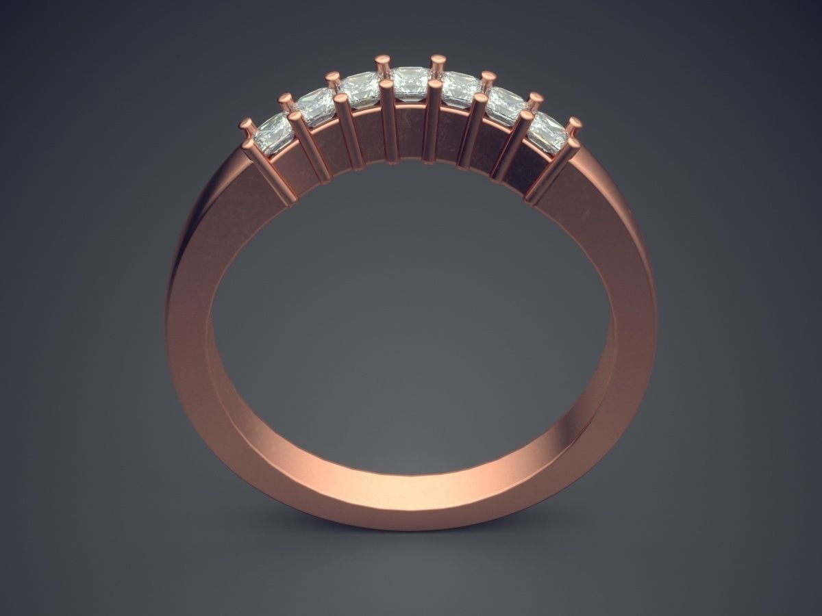Curvy Ring With Small Diamonds 1736 3D print model_2