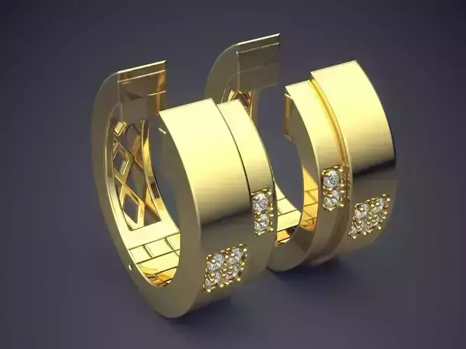 Thick Earrings With Small Diamonds1726 3D print model