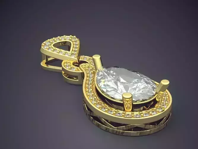 Unique Luxurious Raindrop-Shaped Diamond Pendant