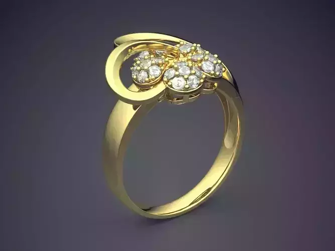Cool Design Flower Motif Diamond Ring