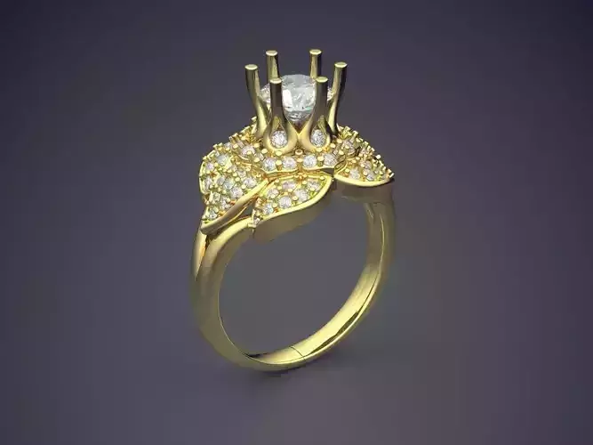 Flower-shaped Ring With Small Diamonds 1711