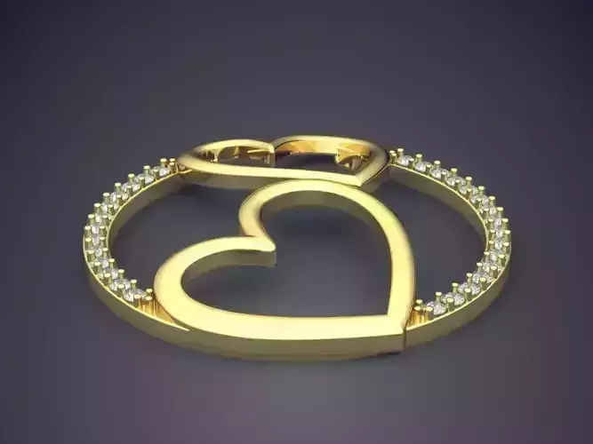 Heart Shape Pendant With Small Diamonds 1708