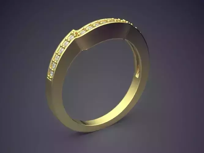 Curvy Ring With Small Diamonds 1705