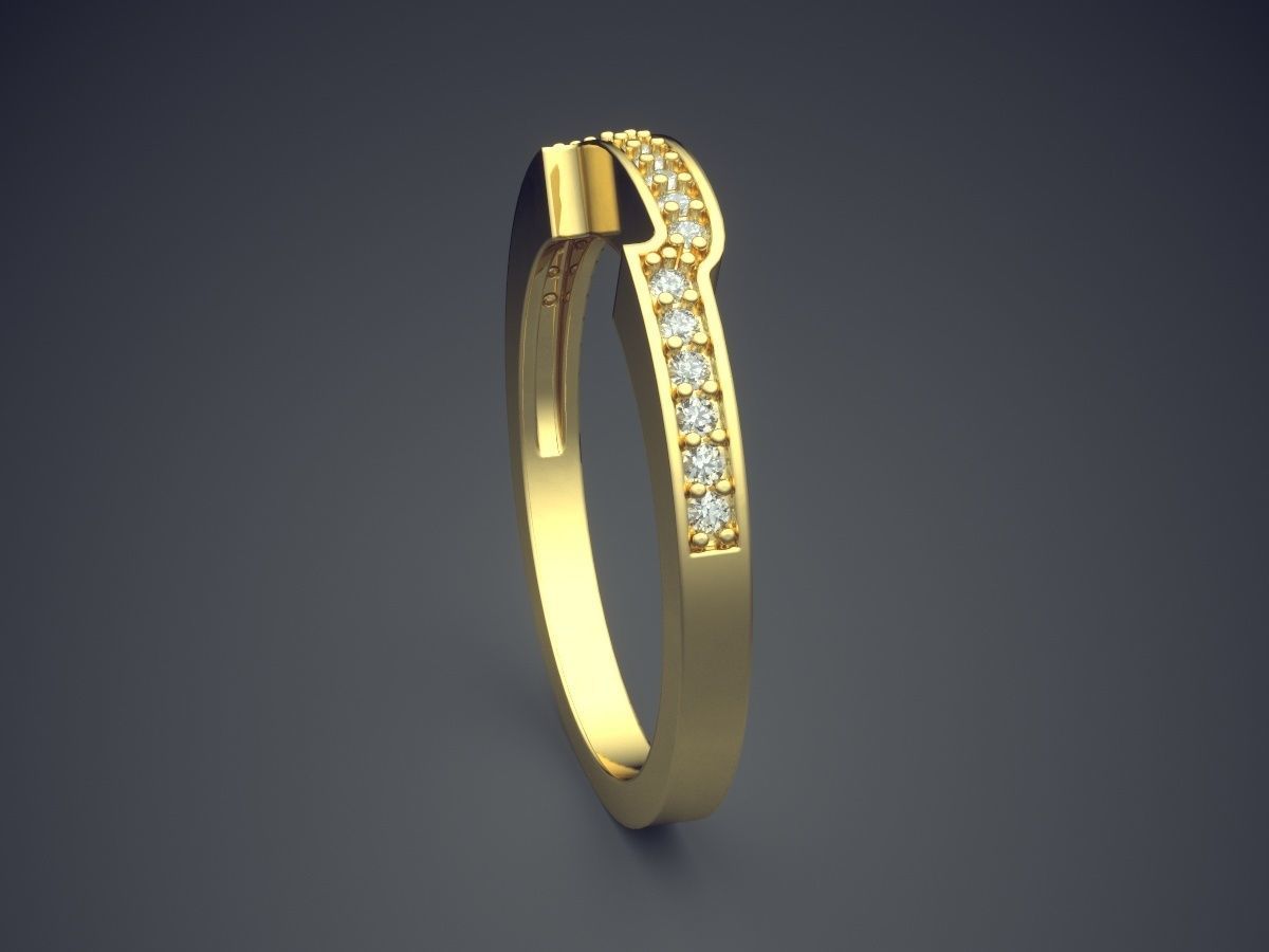 Curvy Ring With Small Diamonds 1705 3D print model_3