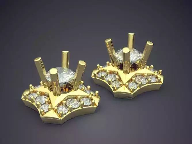 Classic Earrings With Diamonds 1704