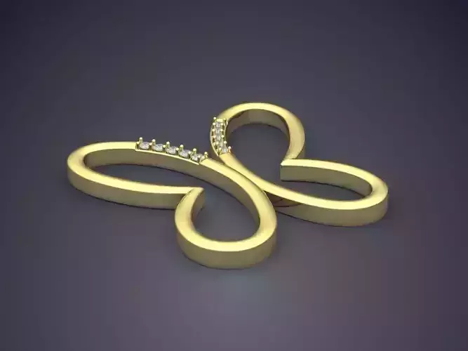 Butterfly Shape Pendant With Few Diamonds 1703