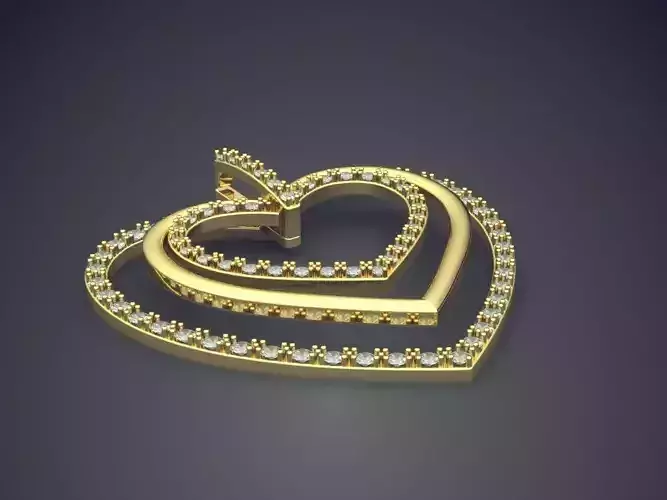 Heart Shape Pendant With Small Diamonds 1699