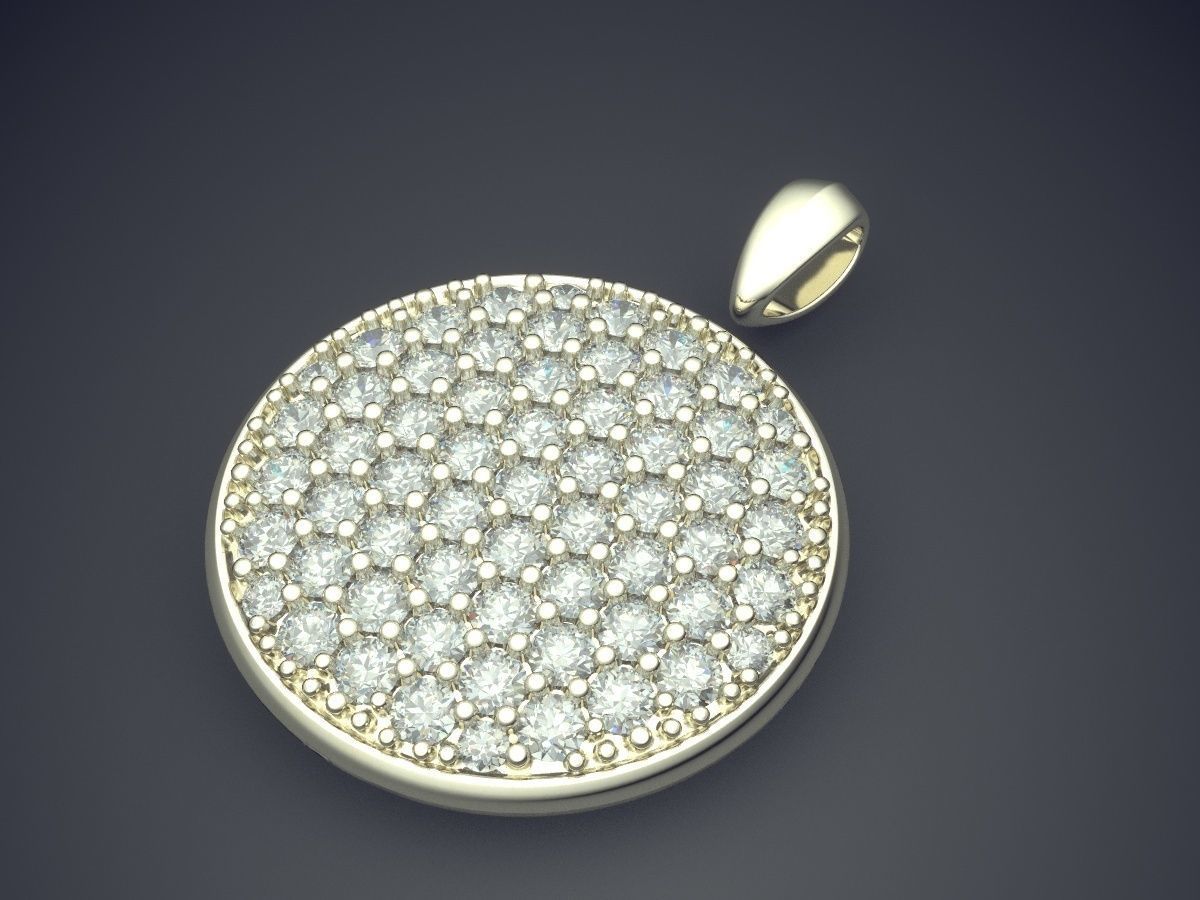 Oval Pendant With Diamonds 1692 3D print model_1