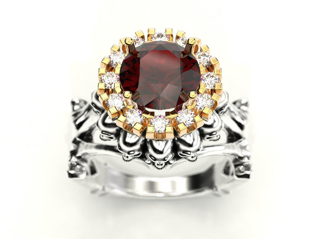 Skull and bone ring 3 3D print model_5