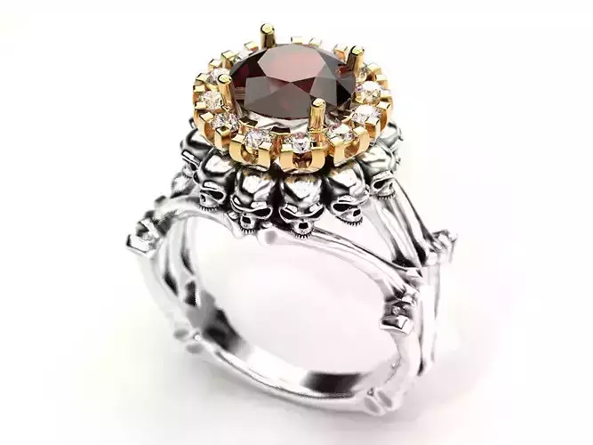 Skull and bone ring 3