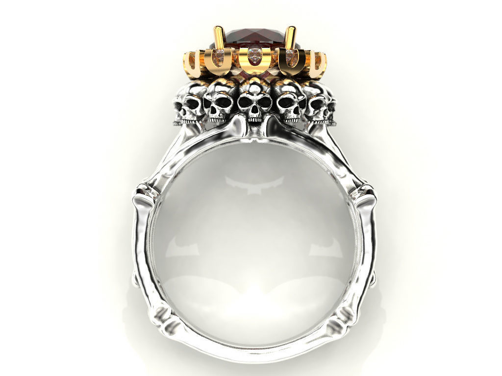Skull and bone ring 3 3D print model_7