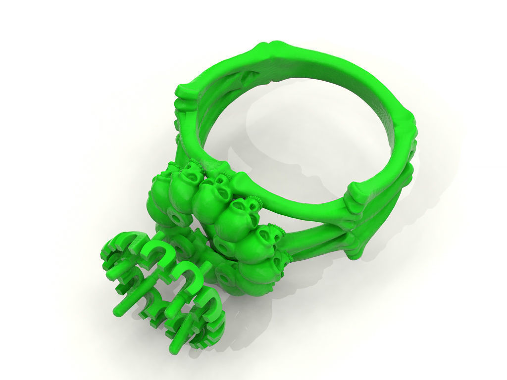 Skull and bone ring 3 3D print model_9