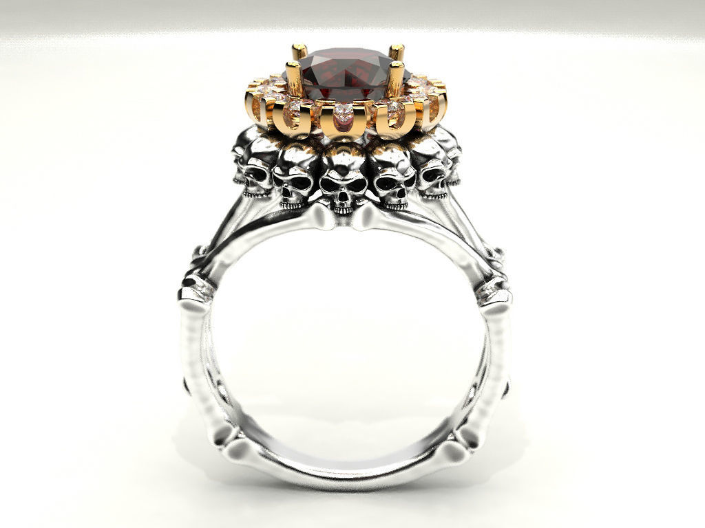 Skull and bone ring 3 3D print model_2