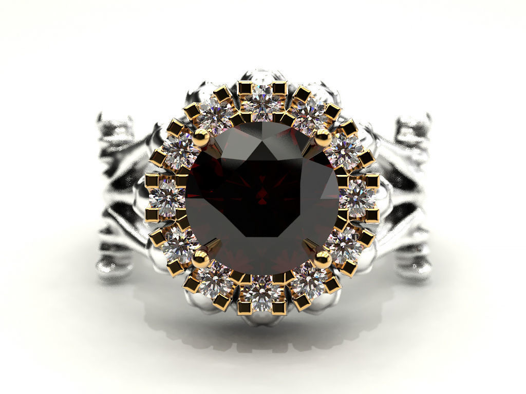 Skull and bone ring 3 3D print model_6