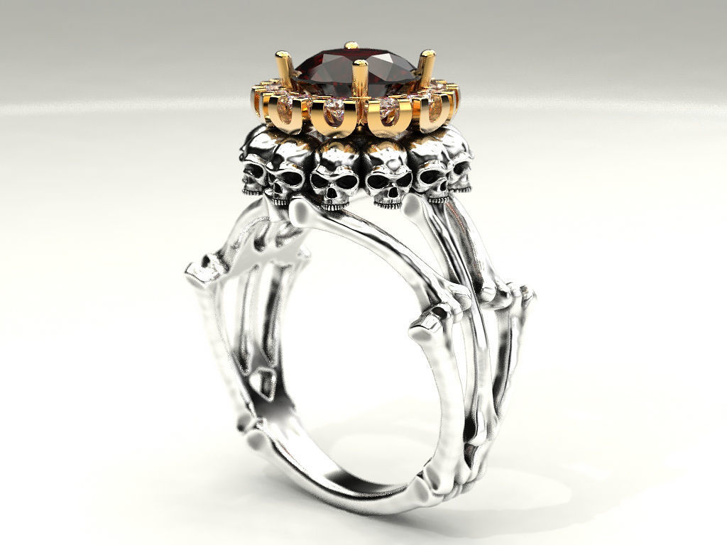 Skull and bone ring 3 3D print model_8