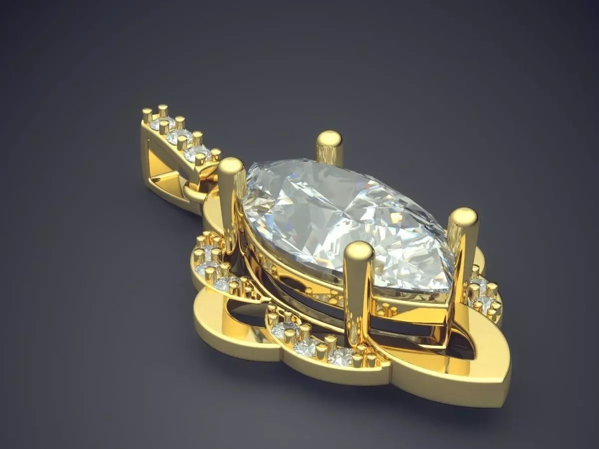 Pendant With Diamonds 1673 3D print model_0