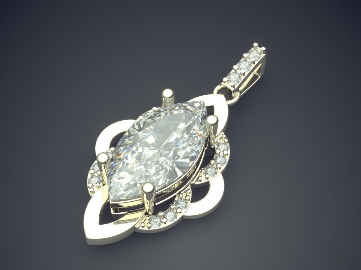 Pendant With Diamonds 1673 3D print model_1