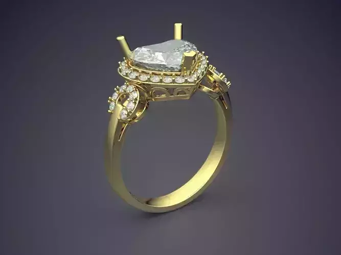Wedding Ring With Heart-shaped Diamond 1672