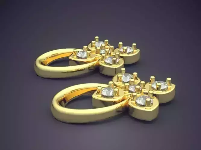 Four-leaf Earrings With Diamonds 1668