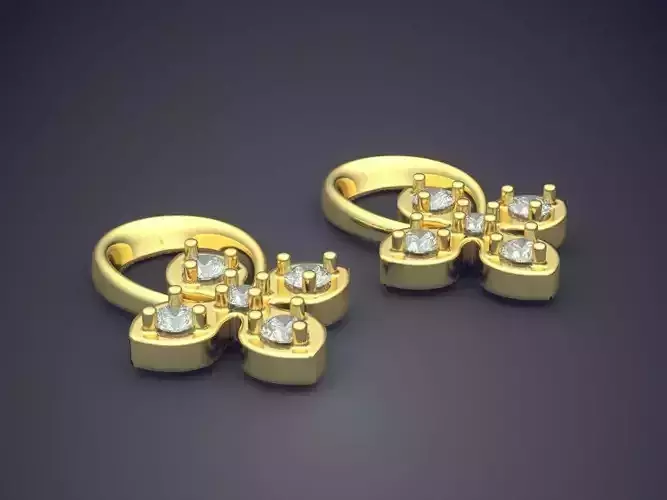 Four-leaf Earrings With Diamonds 1668