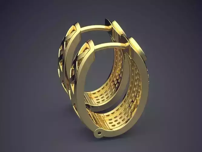 Thick Earrings With Diamonds 1666