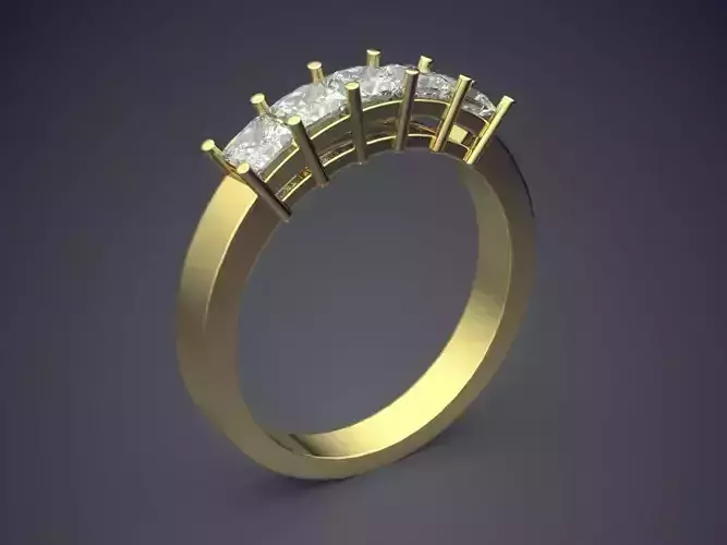 Beautiful Minimalistic Engagement Ring with Diamonds