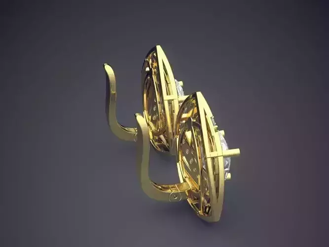 Triangular Earrings With Diamonds 1659